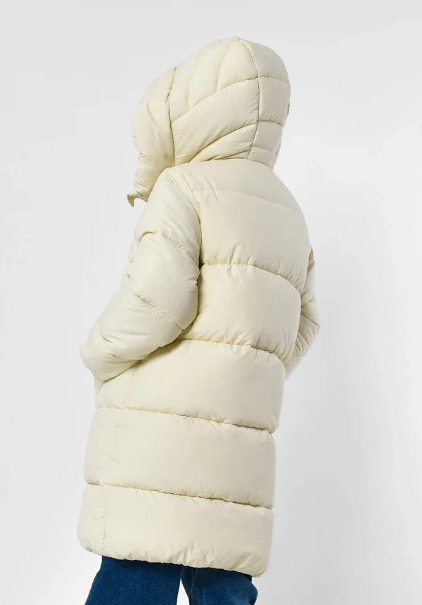 Зимовий пуховик для дівчаток молочний | 92222