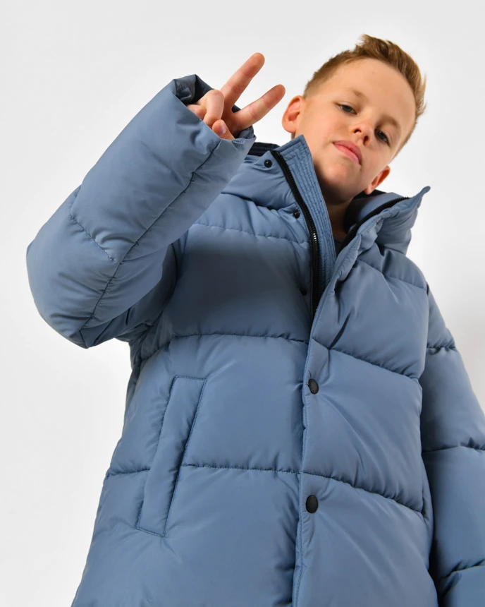 Зимовий пуховик блакитний для хлопчиків | 92376