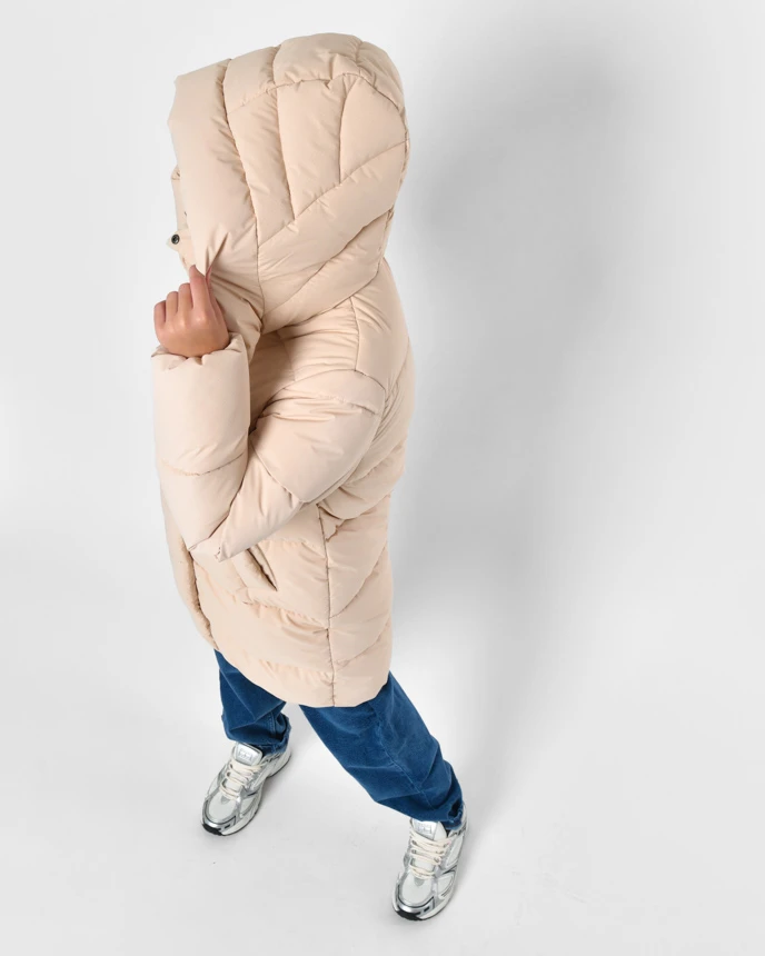 Зимовий пуховик для дівчаток бежевий | 92185 Зимовий пуховик для дівчаток бежевий | 92185