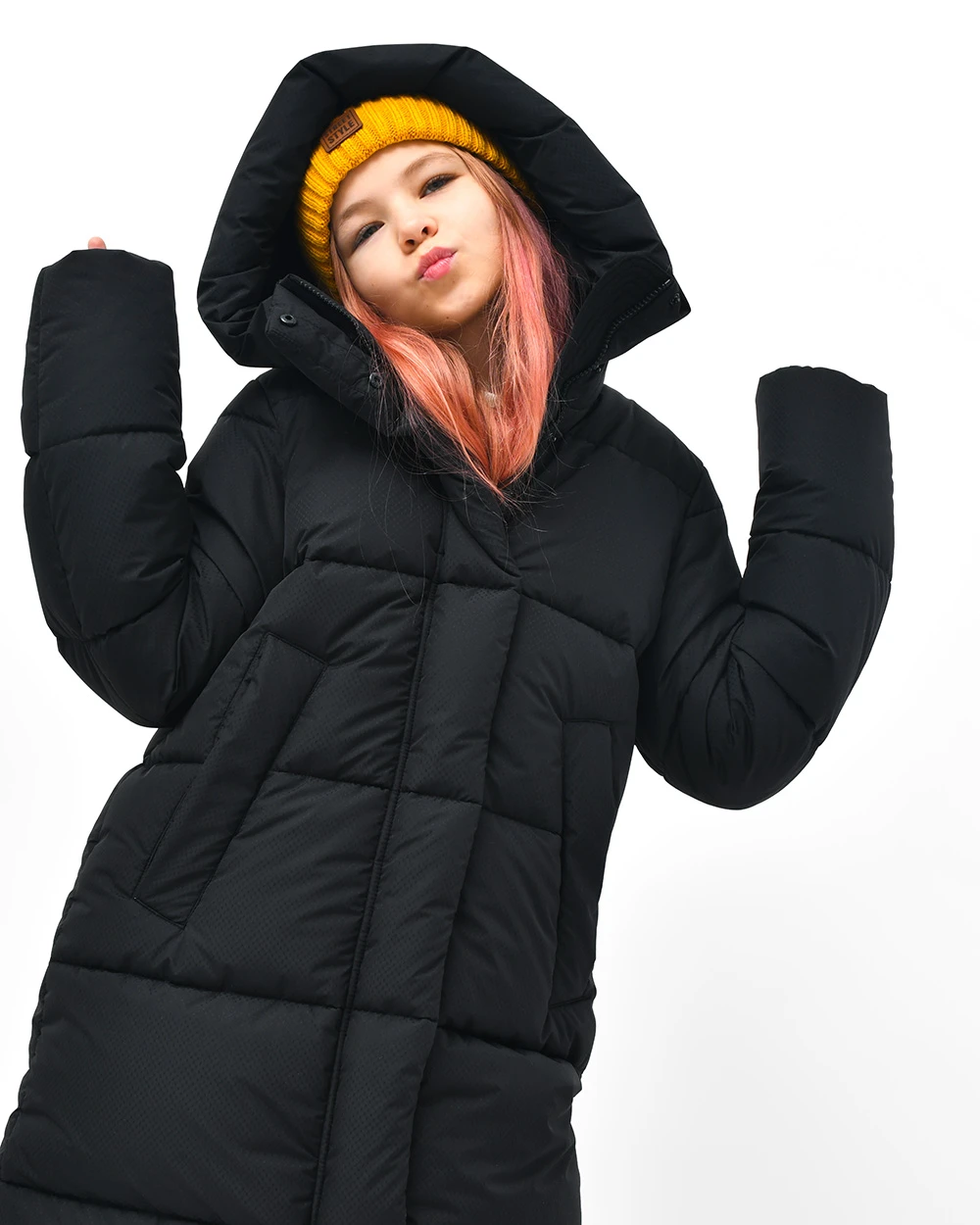 Зимовий пуховик для дівчаток чорний | 92762 Зимовий пуховик для дівчаток чорний | 92762