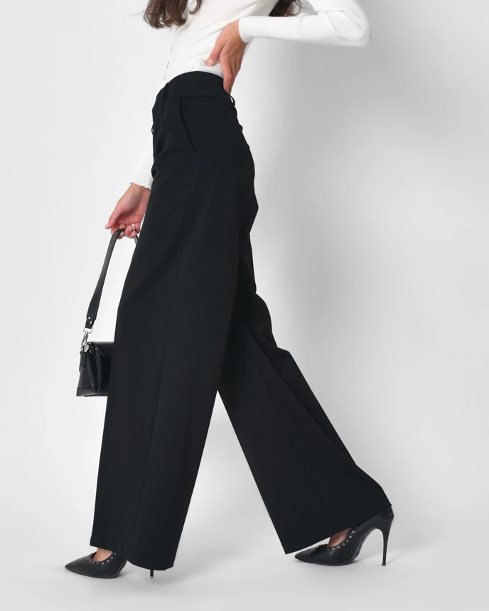 Ділові демісезонні штани прямого крою чорні | 92533