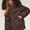 Зимова куртка з вшитим капюшоном коричнева | 92935 Зимова куртка з вшитим капюшоном коричнева | 92935
