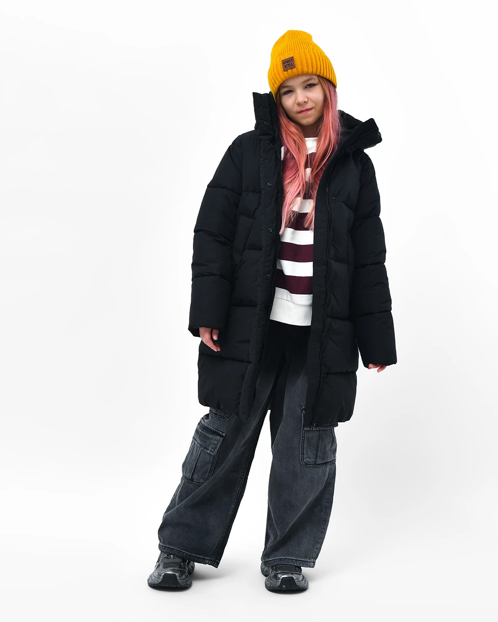 Зимовий пуховик для дівчаток чорний | 92762 Зимовий пуховик для дівчаток чорний | 92762