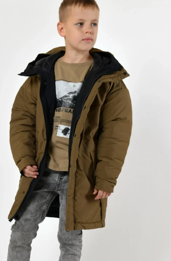 Зимова куртка для хлопчиків кольору хакі | 92814