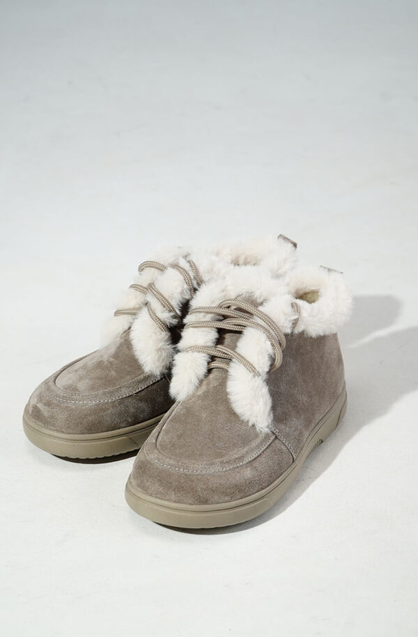 Зимові замшеві анатомічні черевики бежеві | 92581