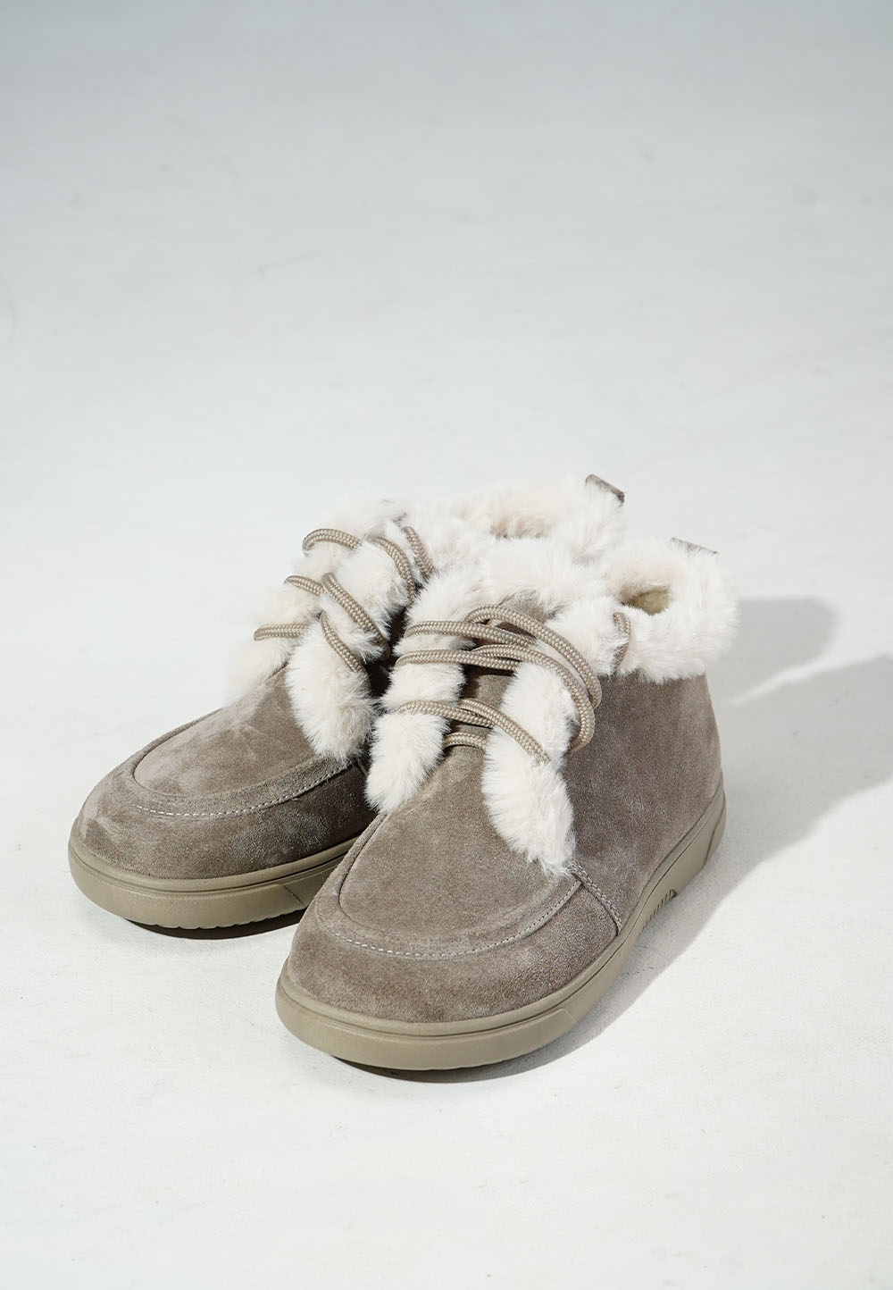 Зимові замшеві анатомічні черевики бежеві | 92581