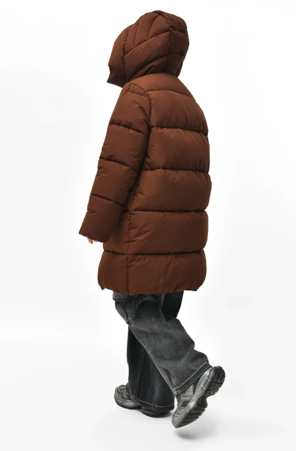 Зимовий пуховик для дівчаток коричневий | 92733