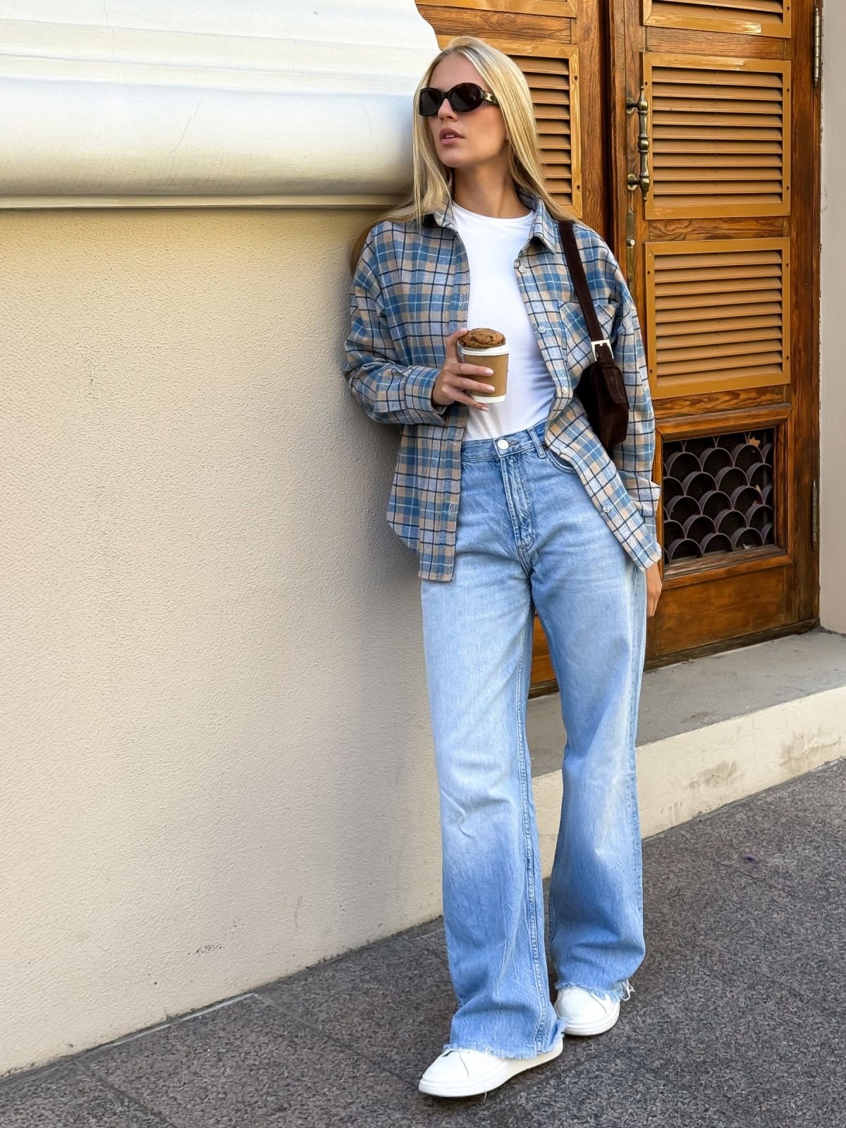 Фланелева сорочка блакитна у клітинку | 93226