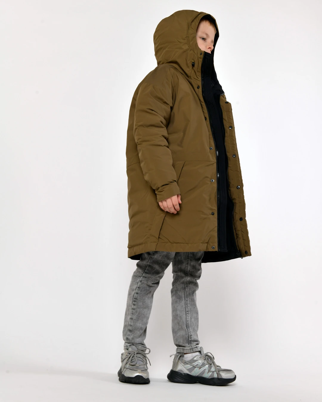Зимова куртка для хлопчиків кольору хакі | 92814