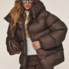 Зимова куртка зі знімним капюшоном коричнева | 93098 Зимова куртка зі знімним капюшоном коричнева | 93098