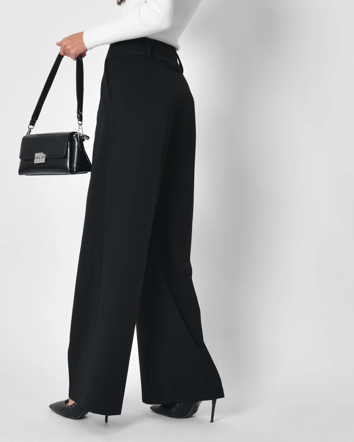 Ділові демісезонні штани прямого крою чорні | 92533