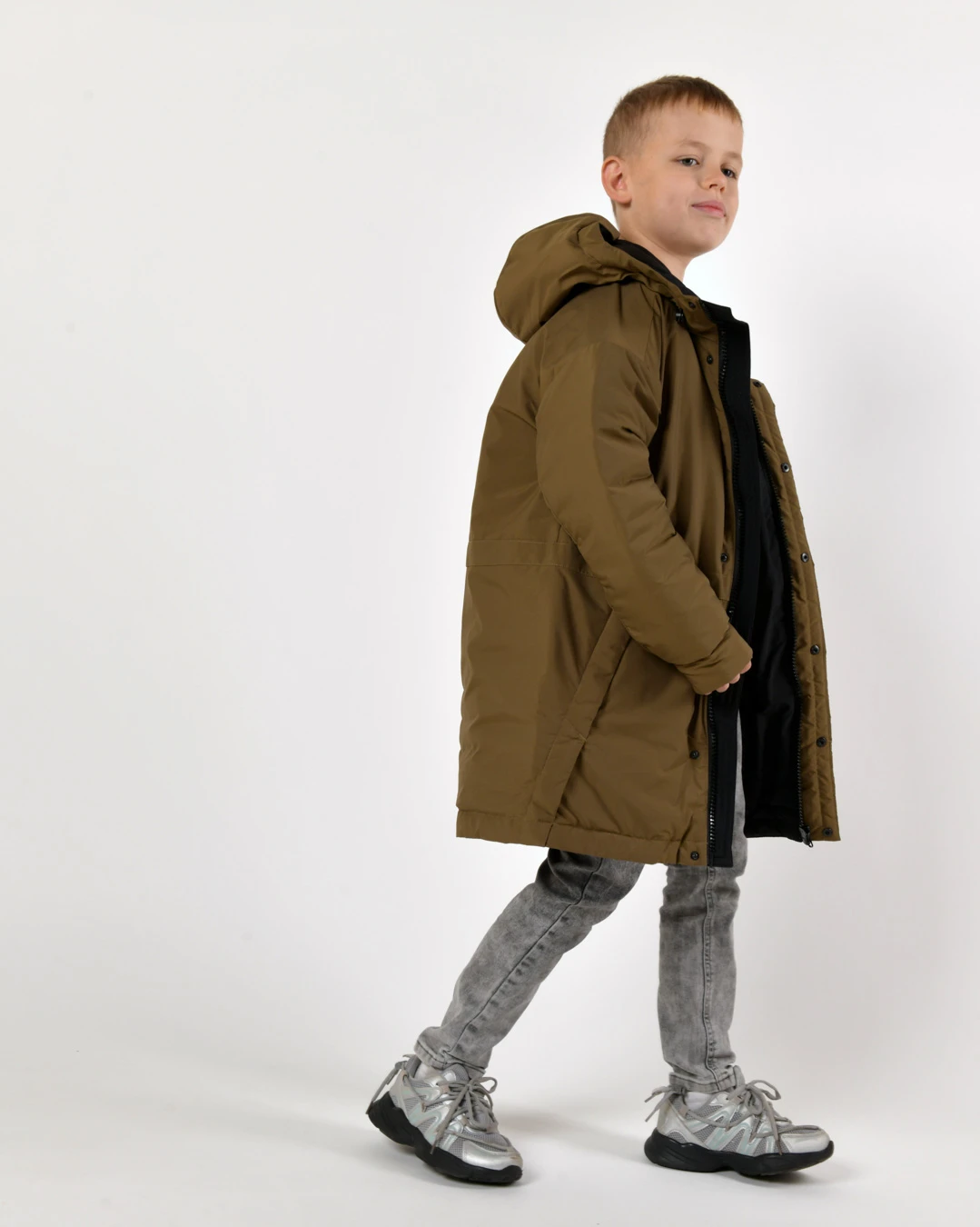 Зимова куртка для хлопчиків кольору хакі | 92814