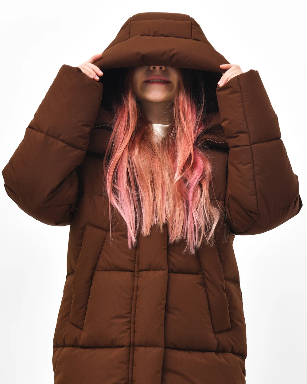 Зимовий пуховик для дівчаток коричневий | 92733 Зимовий пуховик для дівчаток коричневий | 92733