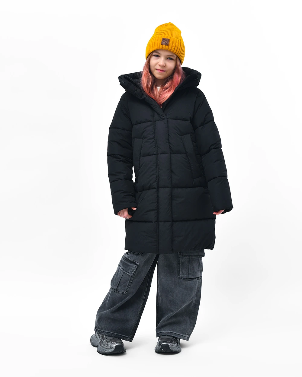 Зимовий пуховик для дівчаток чорний | 92762 Зимовий пуховик для дівчаток чорний | 92762