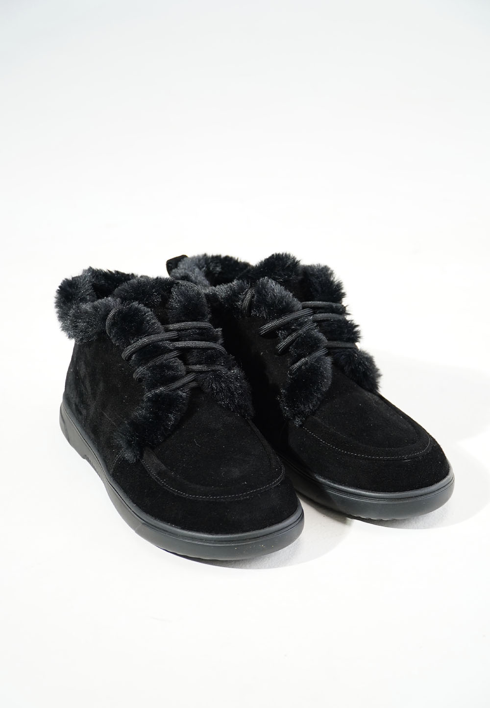 Зимові анатомічні черевики замшеві чорні | 92570