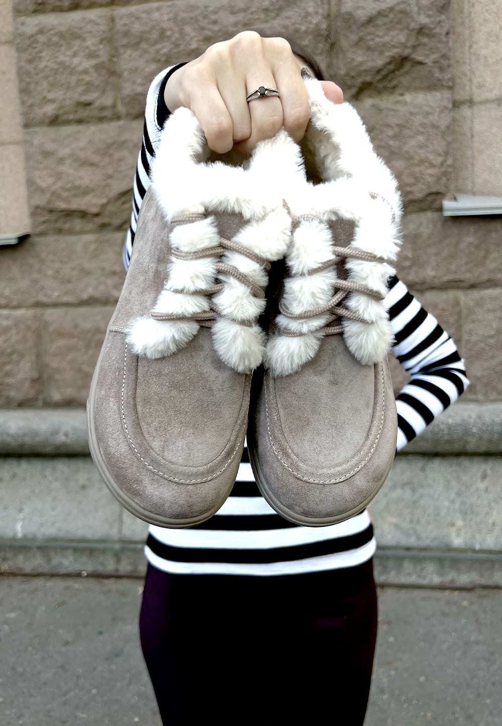 Зимові замшеві анатомічні черевики бежеві | 92581