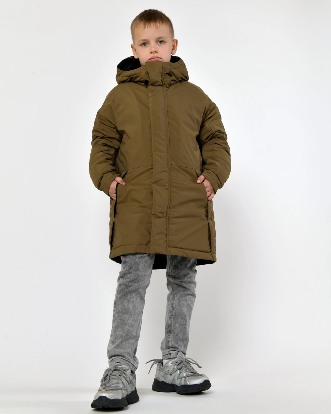 Зимова куртка для хлопчиків кольору хакі | 92814