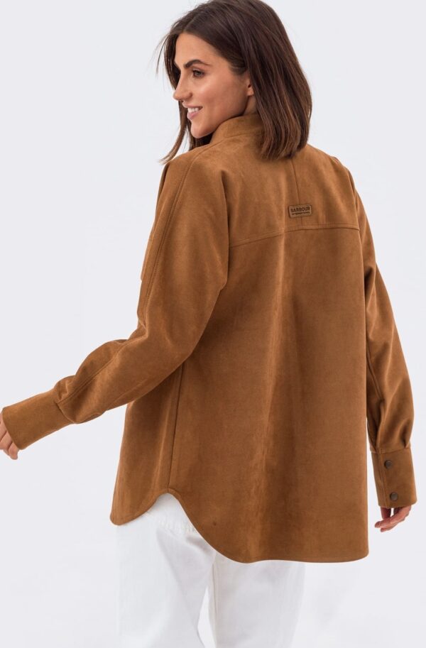 Подовжена замшева сорочка коричнева | 92674