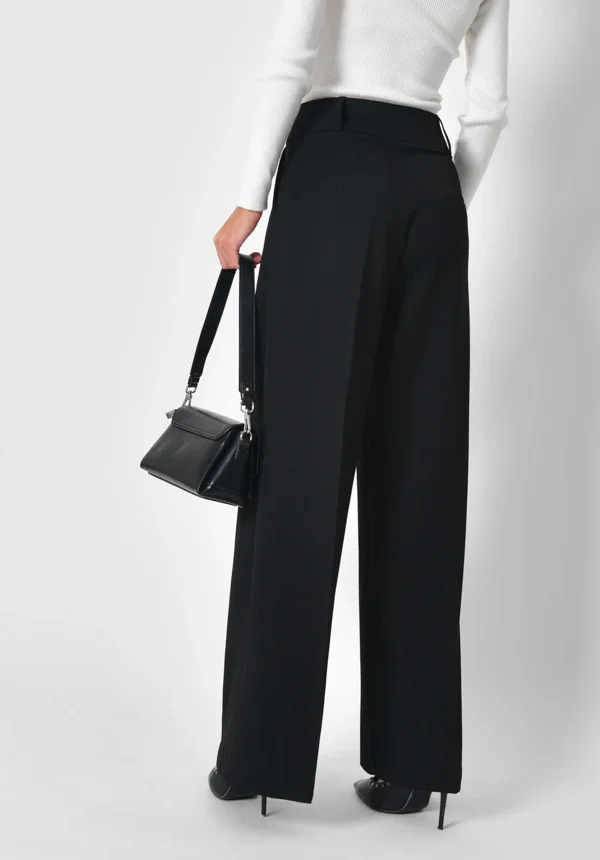 Ділові демісезонні штани прямого крою чорні | 92533