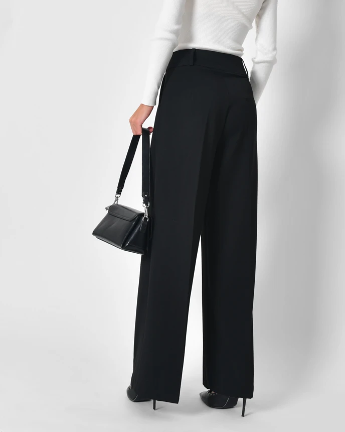 Ділові демісезонні штани прямого крою чорні | 92533