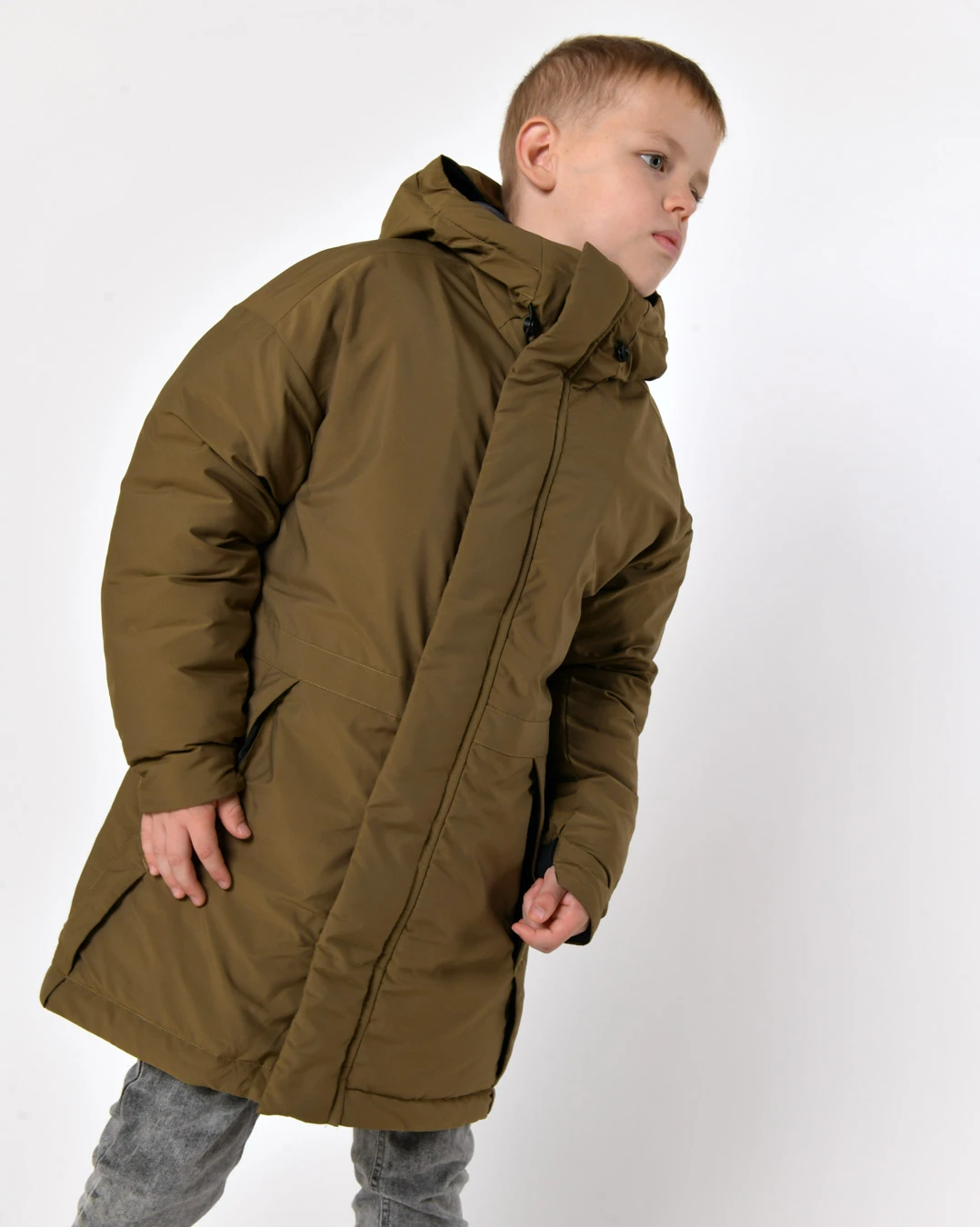 Зимова куртка для хлопчиків кольору хакі | 92814