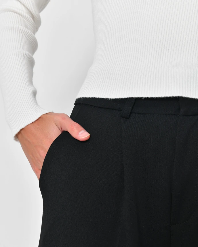 Ділові демісезонні штани прямого крою чорні | 92533