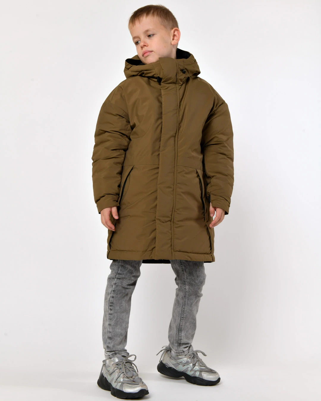 Зимова куртка для хлопчиків кольору хакі | 92814