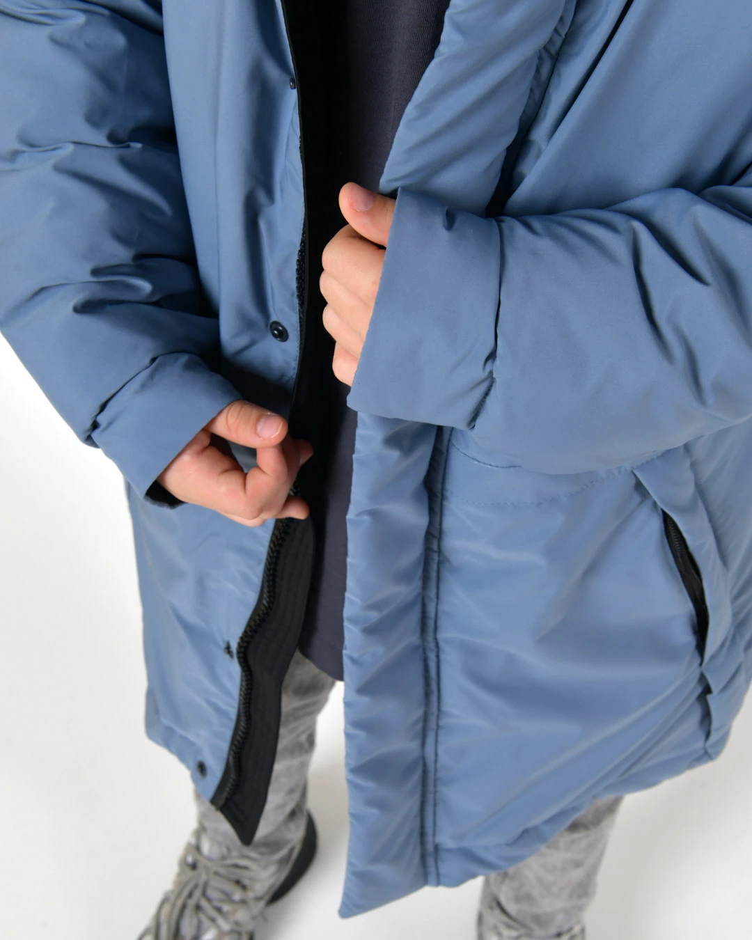 Зимова куртка для хлопчиків кольору джинс | 92796