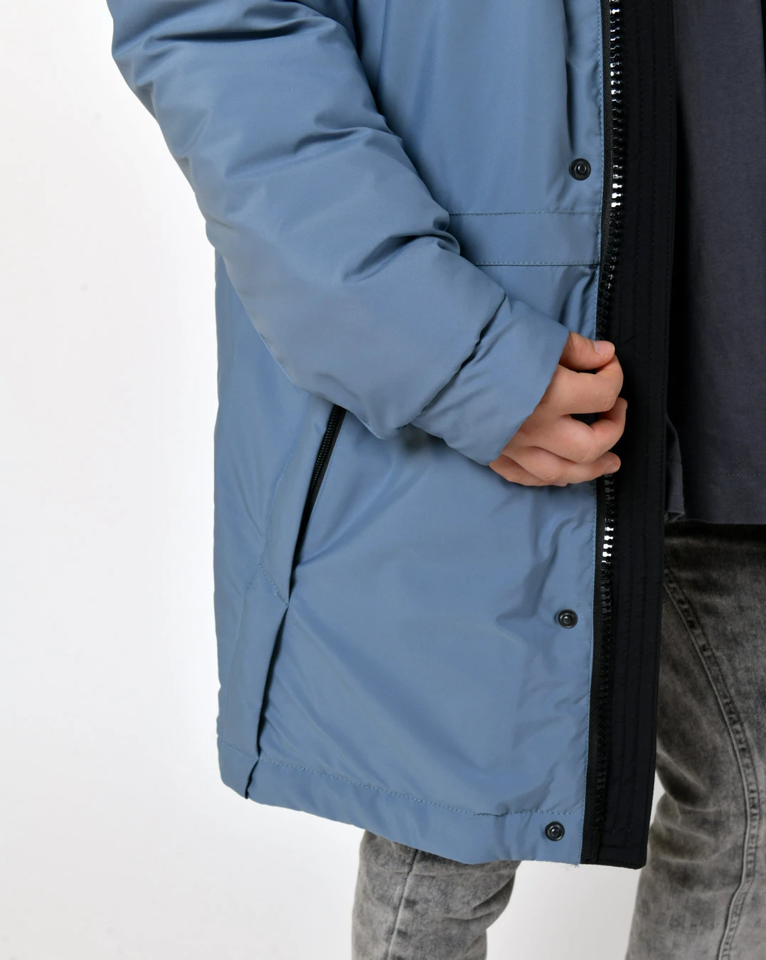 Зимова куртка для хлопчиків кольору джинс | 92796