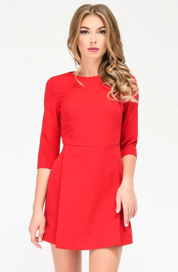 Коротка сукня-комбінезон червона | 93582