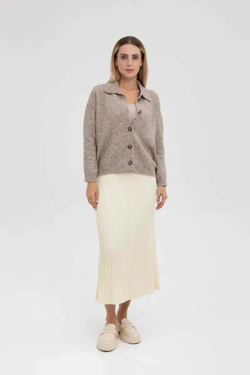 Демісезонна трикотажна спідниця-плісе біла | 93512 Демісезонна трикотажна спідниця-плісе біла | 93512