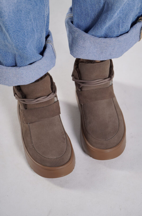 Зимові замшеві черевики коричневі | 93484