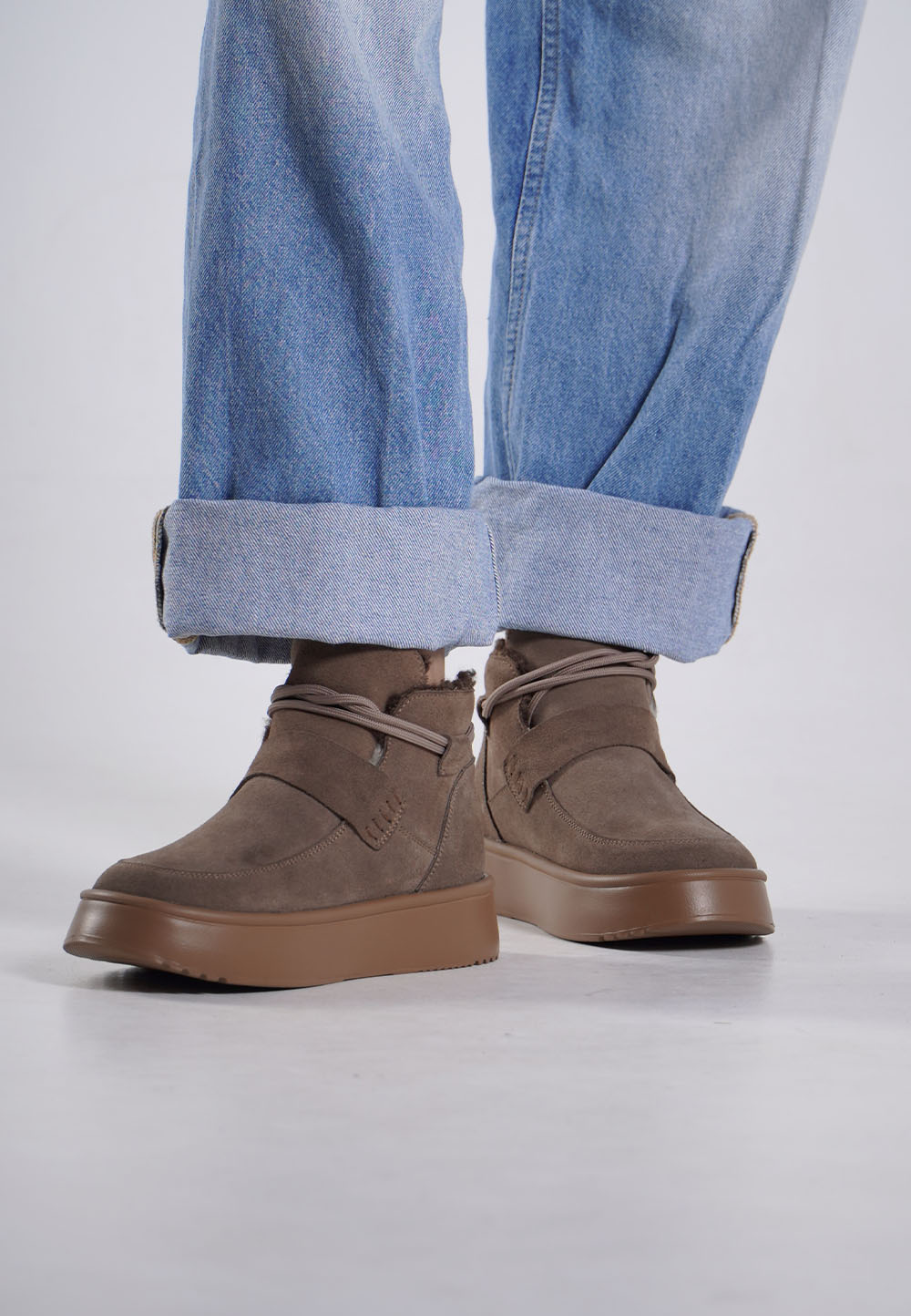 Зимові замшеві черевики коричневі | 93484 Зимові замшеві черевики коричневі | 93484