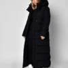 Зимовий довгий пуховик чорний | 93600 Зимовий довгий пуховик чорний | 93600