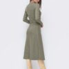Трикотажна сукня А-силуету кольору хакі | 93328