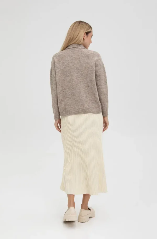 Демісезонна трикотажна спідниця-плісе біла | 93512