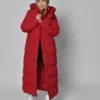 Зимовий довгий пуховик червоний | 93624 Зимовий довгий пуховик червоний | 93624