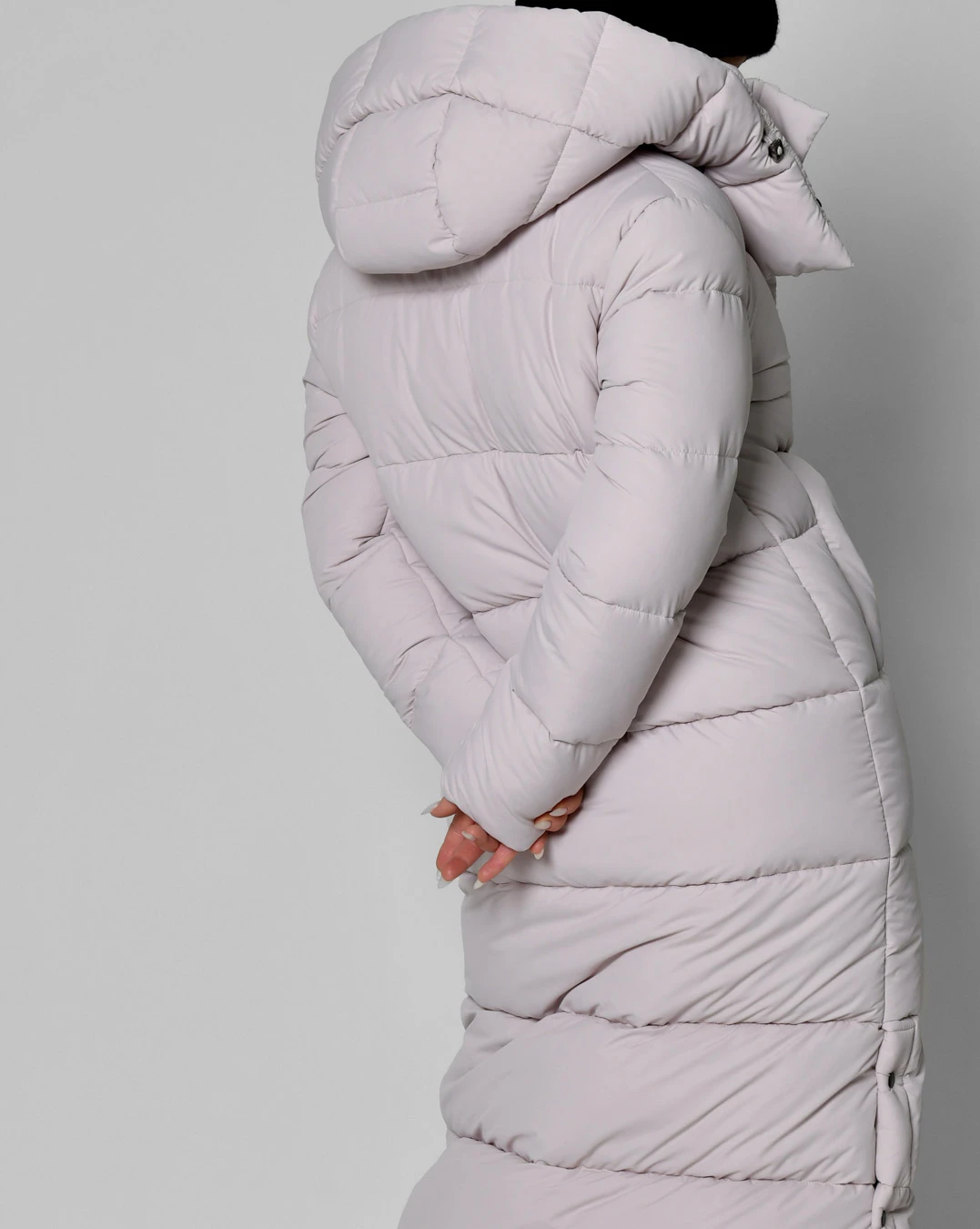 Зимовий довгий пуховик світло-бежевий | 93590 Зимовий довгий пуховик світло-бежевий | 93590