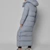 Зимовий довгий пуховик сіро-блакитний | 93529
