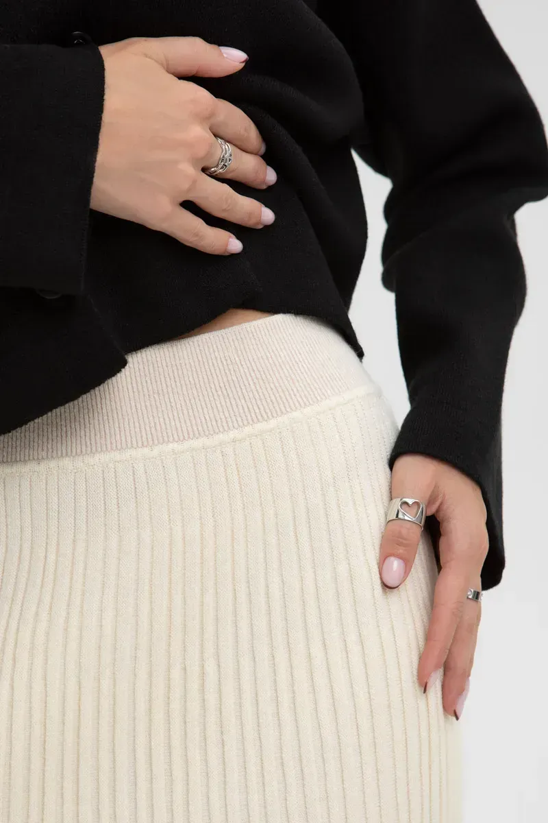 Демісезонна трикотажна спідниця-плісе біла | 93512 Демісезонна трикотажна спідниця-плісе біла | 93512