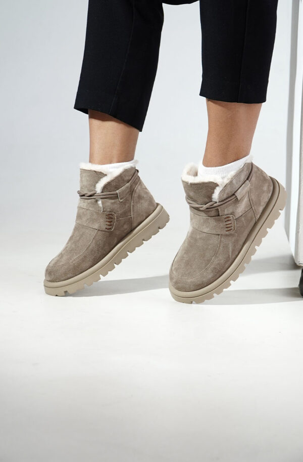 Зимові анатомічні замшеві черевики бежеві | 93478