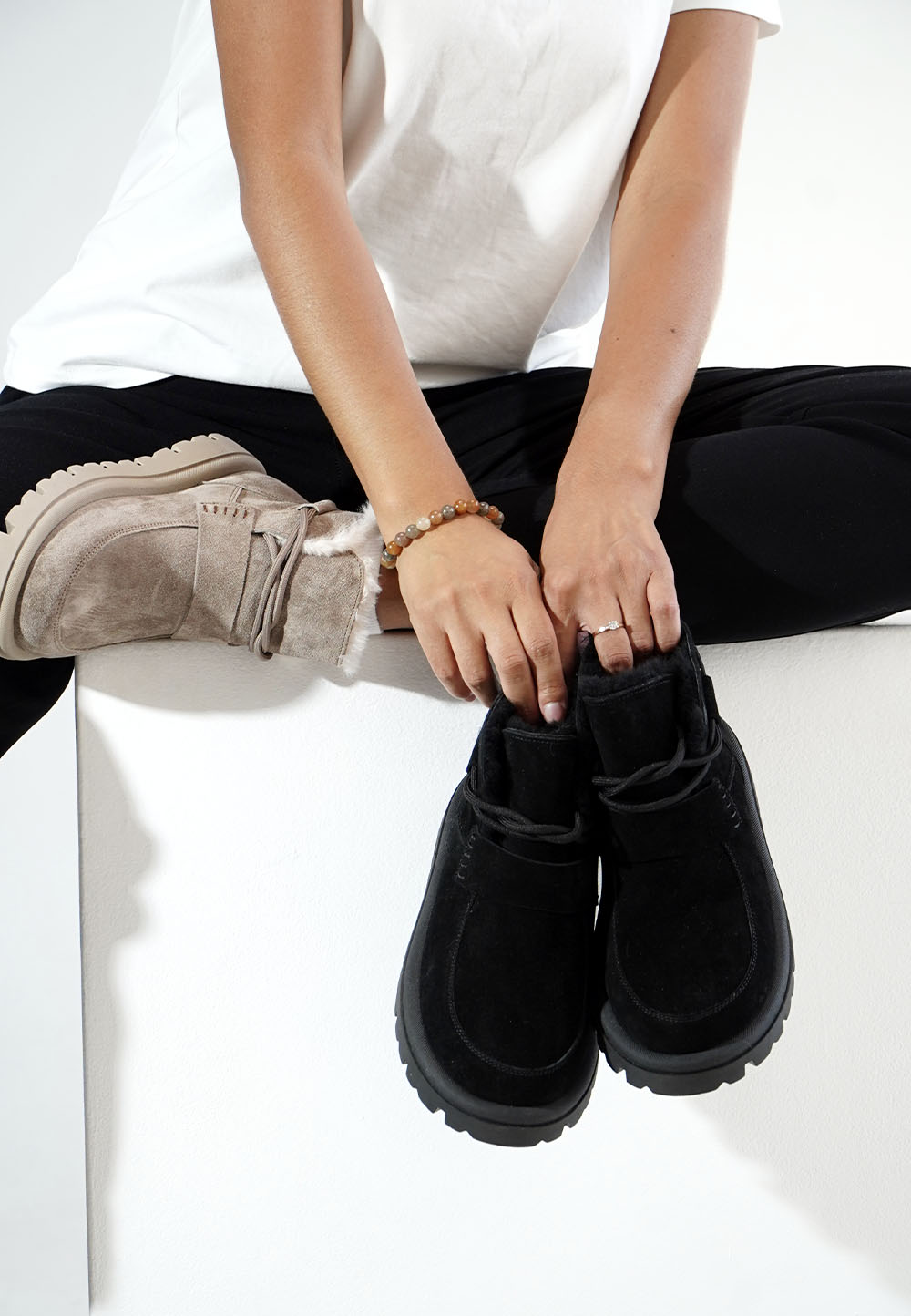 Зимові анатомічні замшеві черевики чорні | 93468 Зимові анатомічні замшеві черевики чорні | 93468