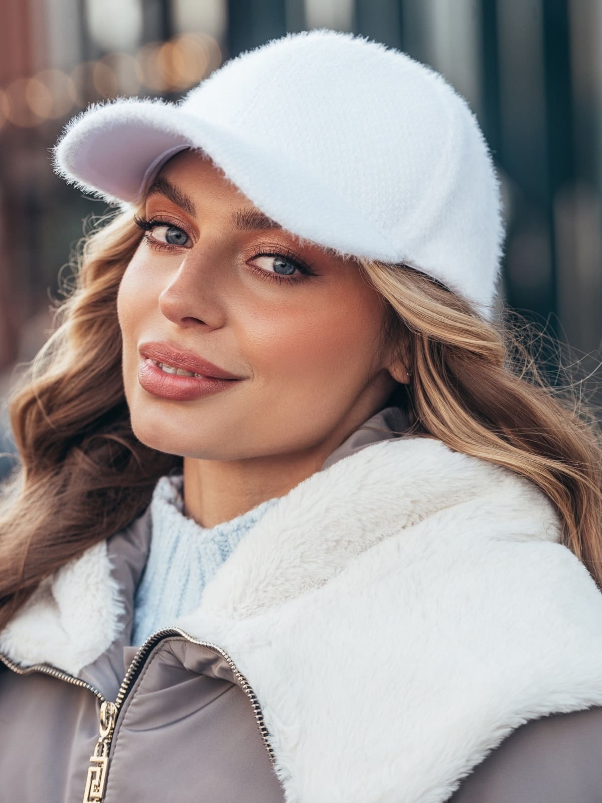 Вовняна кепка на підкладці біла | 94177