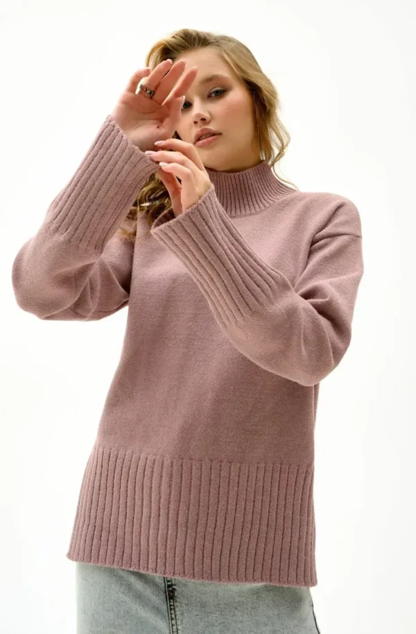 Жіночий светр із вмістом вовни марсала | 94437