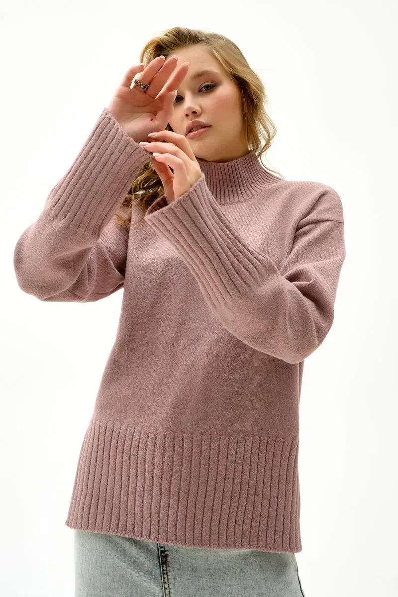 Жіночий светр із вмістом вовни марсала | 94437