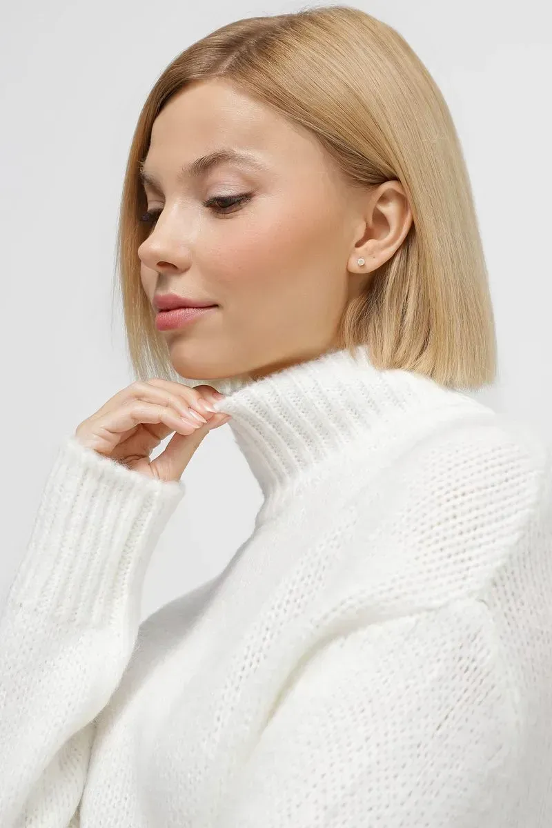 Жіночий в'язаний светр оверсайз білий | 94448