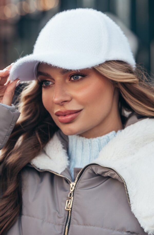 Вовняна кепка на підкладці біла | 94177