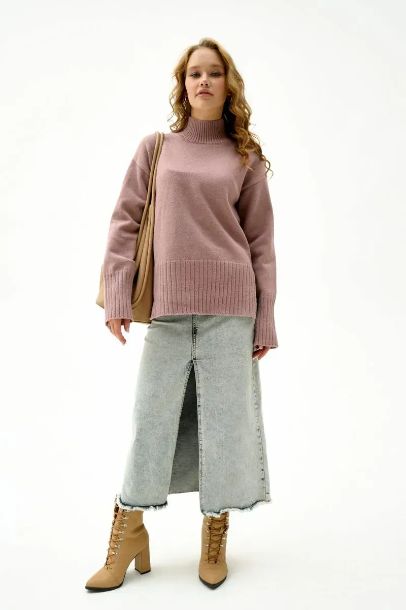 Жіночий светр із вмістом вовни марсала | 94437