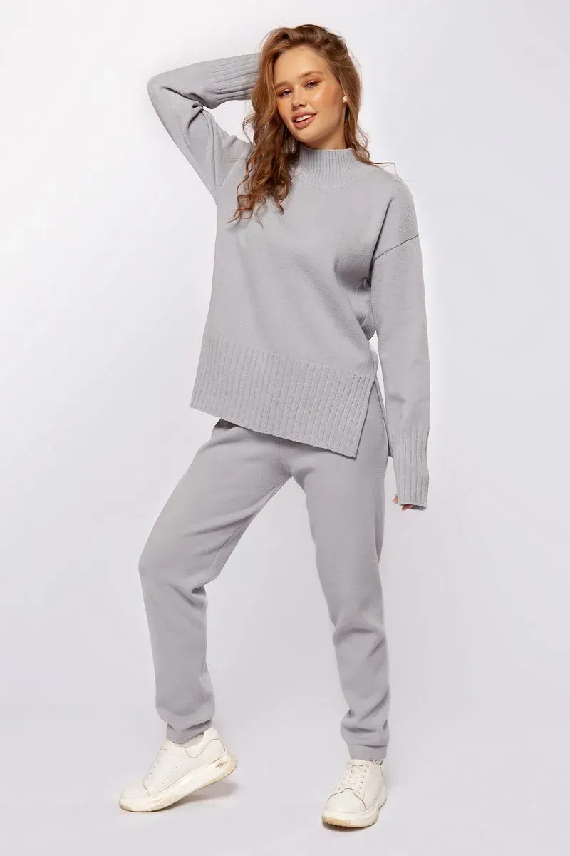 Жіночий светр вільної посадки світло-сірий | 94481