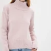 Жіночий светр із вмістом вовни пудровий | 94321
